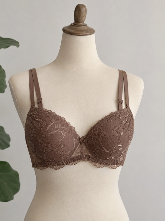 Other - Women’s Lace Push-Up Underwire Bra 36B Taupe Nude Floral Lace